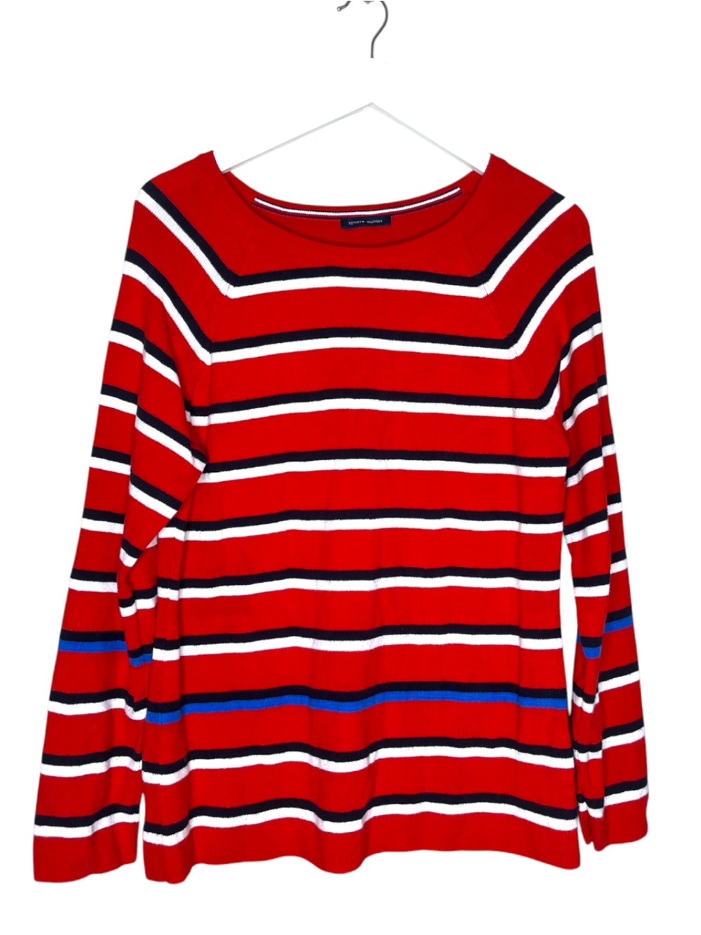 TOMMY HILFIGER Preppy Academia Red Stripe 100% Cotton Sweater XL
